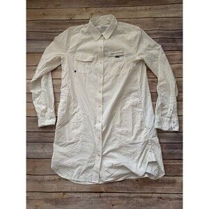Vineyard Vines Shirt Dress Womens 4 White Performance Button Down Long Sleeve